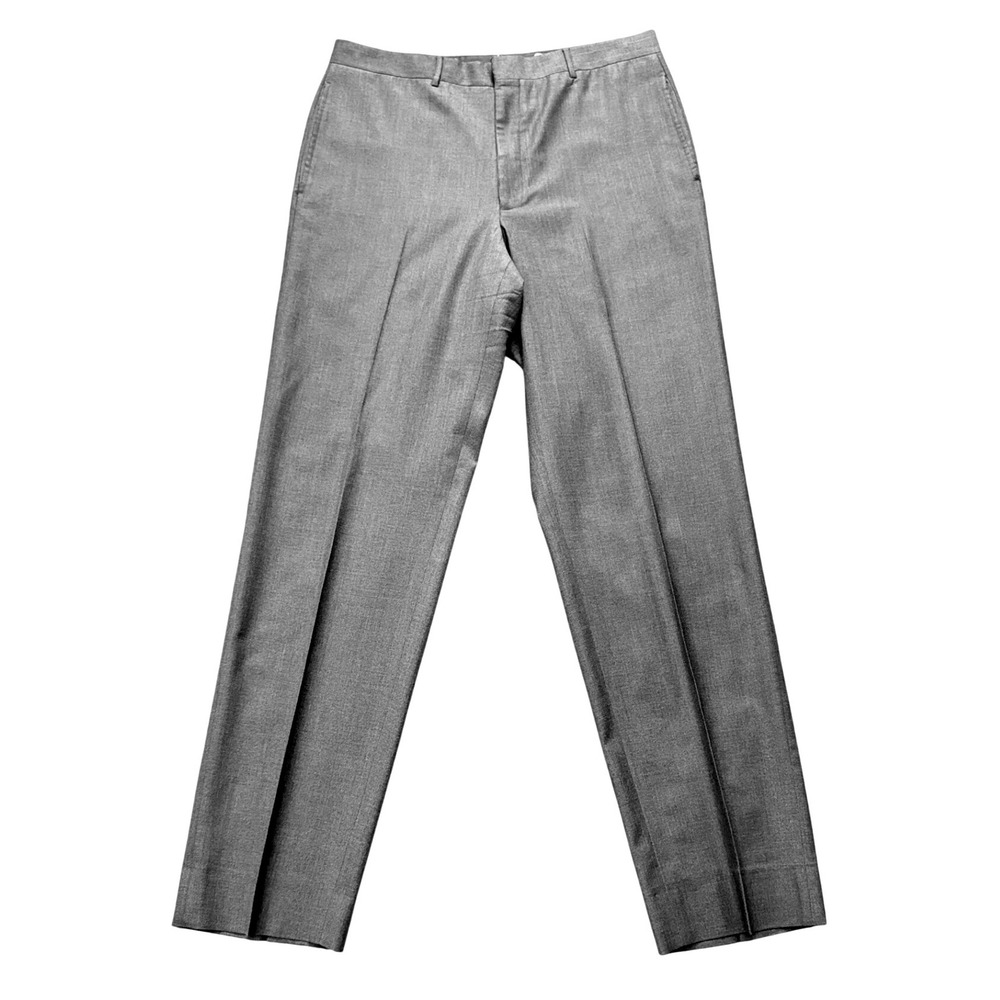 Polo Ralph Lauren Regent Grey Virgin Extra Fine Italian Wool Dress Pants 35R